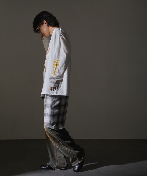 SOLD OUT♡ゆったりロゴカットソー セール】Geometric Skyline Drawcord T-Shirt / ジオメトリック