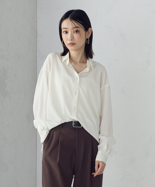 COMME CA ISM（コムサイズム） ブラウス シャツ ニュアンス ロング