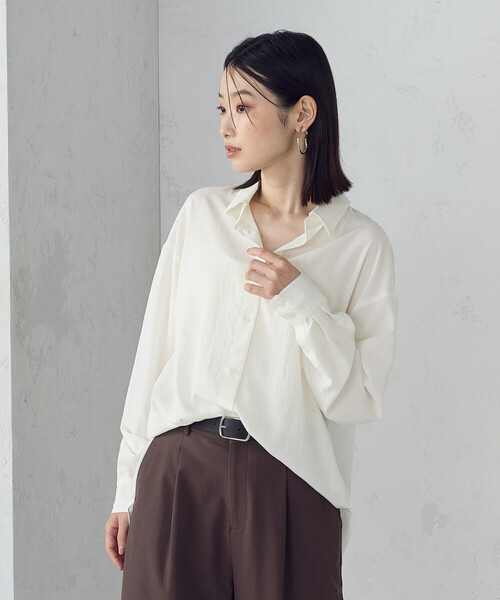 COMME CA ISM（コムサイズム） ブラウス シャツ ニュアンス ロング