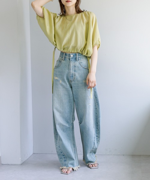 「mystic」 半袖ブラウス FREE アイボリー レディース_画像4