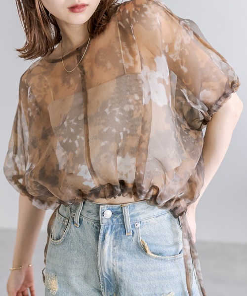 「mystic」 半袖ブラウス FREE アイボリー レディース_画像6