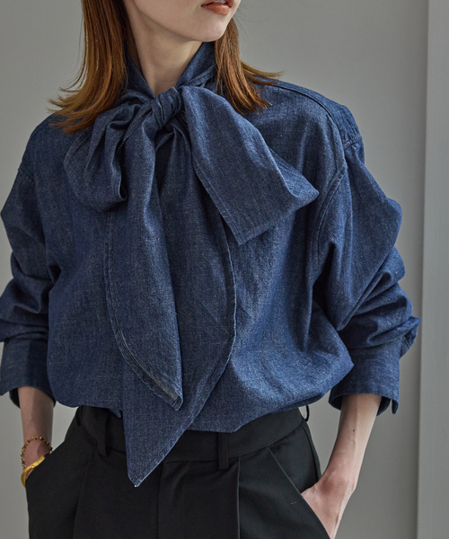 SLOBE IENA（スローブイエナ） ブラウス シャツ フェザーデニムビッグ