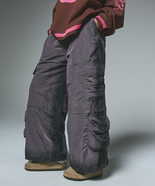 X-girl（エックスガール） カーゴパンツ FADED WIDE LEG CARGO PANTS