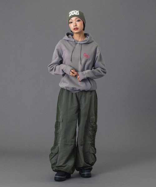 X-girl（エックスガール） カーゴパンツ FADED WIDE LEG CARGO PANTS