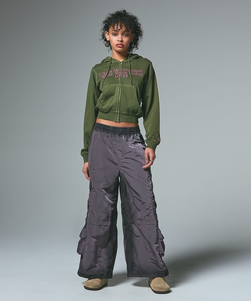 X-girl（エックスガール） カーゴパンツ FADED WIDE LEG CARGO PANTS