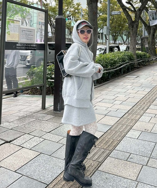 アドーア スウェット トレーナー&amp;スカート セットアップ スウェットトレーナー＋スカート セットアップ｜デート服 おうちデート