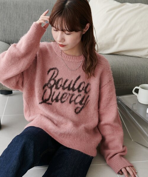 Discoat（ディスコート） ニット セーター フェザーヤーンロゴプル