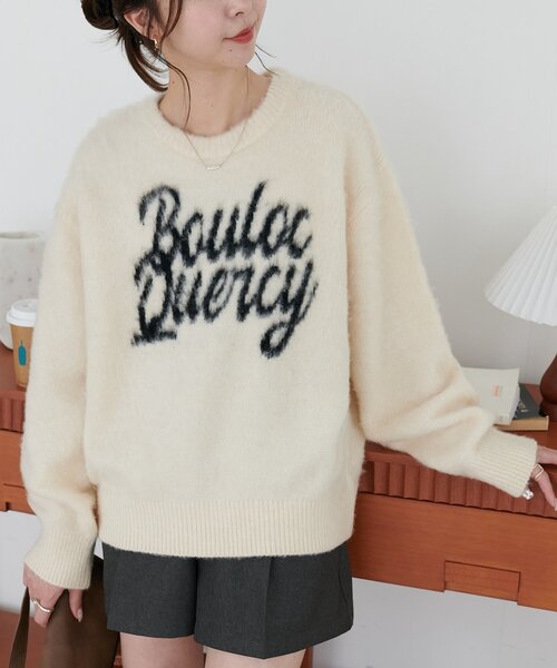 Discoat（ディスコート） ニット セーター フェザーヤーンロゴプル