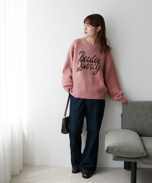 Discoat（ディスコート） ニット セーター フェザーヤーンロゴプル