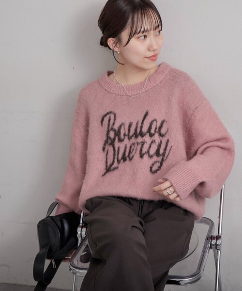 Discoat（ディスコート） ニット セーター フェザーヤーンロゴプル