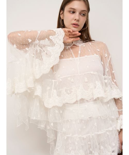 SNIDEL（スナイデル） パンツ チュールエンブロイダリースカショーパン