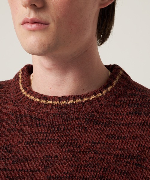 00sEddieBauerボーダーコットンニットブラウン系エディーバウアーXL Eddie Bauer（エディーバウアー） セーター ニット メランジ クルー