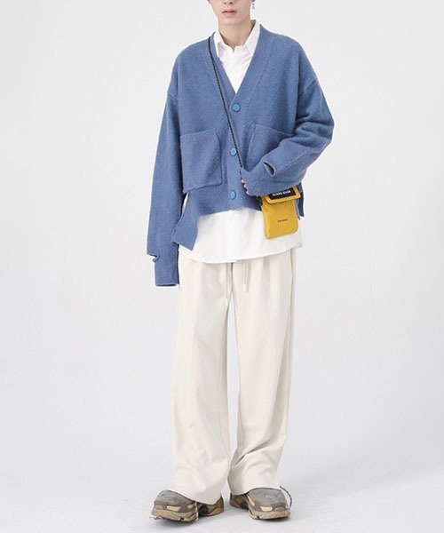 「WESTBOY」 ニットカーディガン L イエロー メンズ_画像2