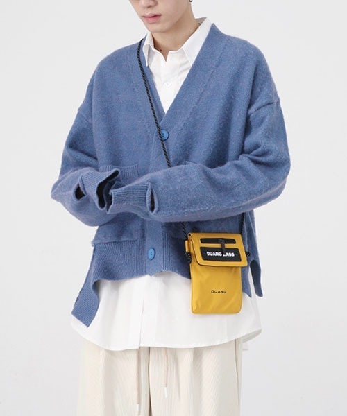 「WESTBOY」 ニットカーディガン L イエロー メンズ_画像4