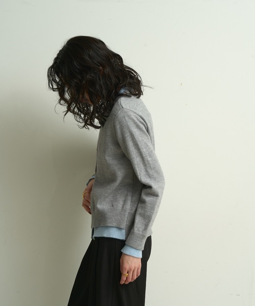 カーディガン Faux layered bi-color cardigan / フェイクレイヤード