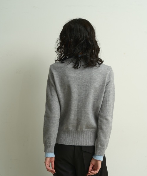 カーディガン UNDRESSED FAKE LAYERED CARDIGAN カーディガン Faux layered bi-color cardigan / フェイクレイヤード