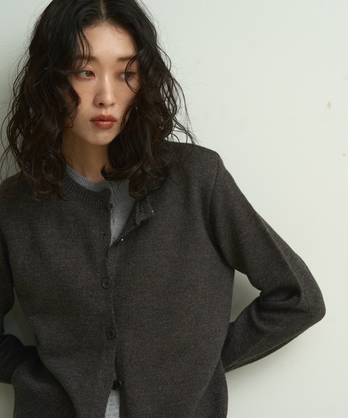 カーディガン Faux layered bi-color cardigan / フェイクレイヤード