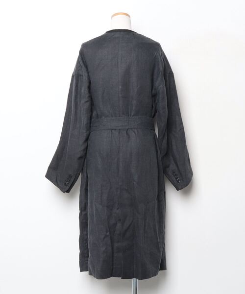 「CINOH」 ノーカラーコート 38 グレー レディース_画像2