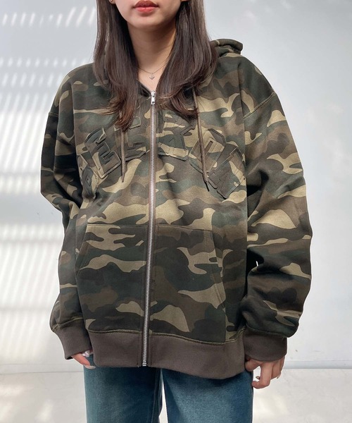 即購入可！！ 正規品 マークアンドロナ カモフラ ボアパーカー★ AS KNOW AS（アズノゥアズ） パーカーモチーフ選び裏起毛ビッグサイズ