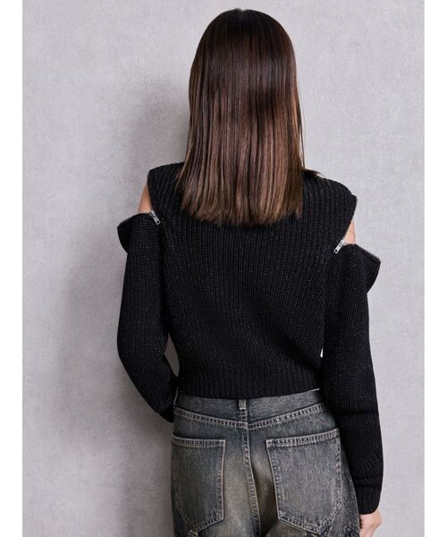 GYDA（ジェイダ） ニット セーター GG ZIP designラメニットトップス
