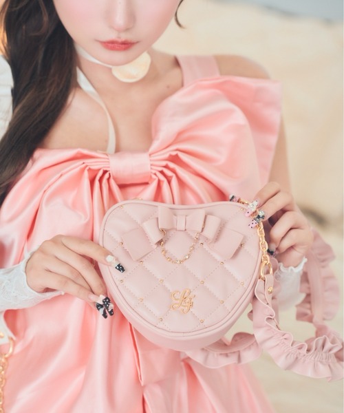 ラファリー mine by LAFARY ハートバック ピンク LAFARY（ラファリー） ショルダーバッグ バッグ キルティングハート