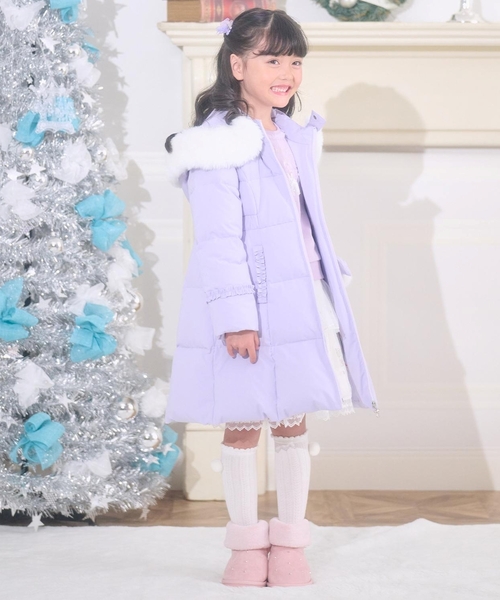 mezzo piano ダウン アウター チャームつき ロングダウン キッズ 子供