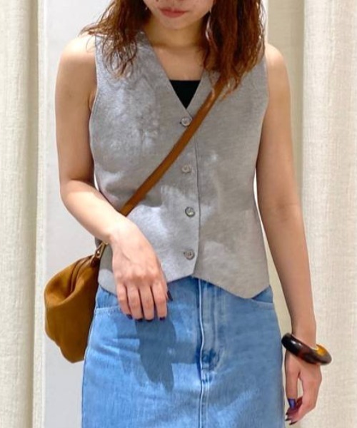 「BABYLONE」 ニットベスト フリー オフホワイト レディース_画像4