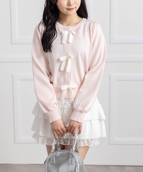 L’EST ROSE　BIGリボン　バレエコア　y2k coquette 00s リボンフローラ コットンレースロングワンピース | HoshibakoWorks