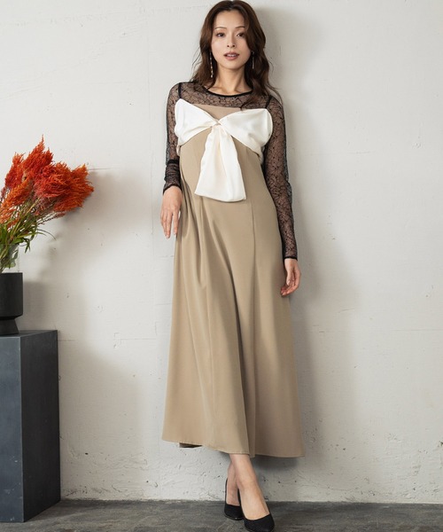 【今だけ】パーティドレス/オケージョンドレス/お呼ばれドレス(3点セット) GIRL DRESS FOR NOW パーティードレス ドレス ビッグリボン ドレス