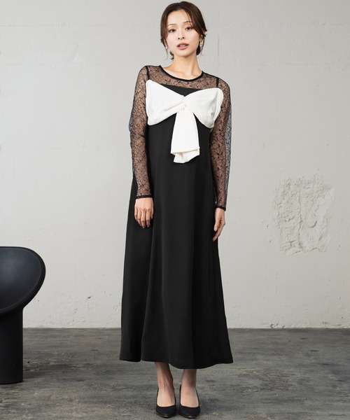 GIRL オケージョンドレス パーティードレス GIRL DRESS FOR NOW パーティードレス ドレス ビッグリボン ドレス