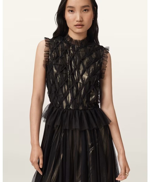 ALLSAINTS（オールセインツ） ワンピース LOLA METALLIC MIDI DRESS