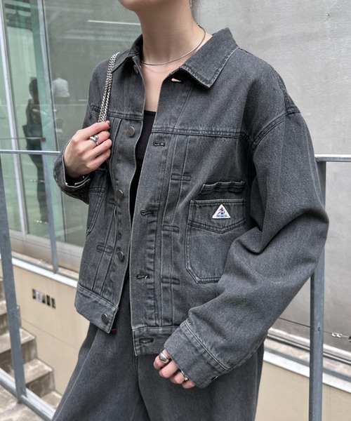 「GEVACO」 デニムジャケット MEDIUM ネイビー レディース_画像4