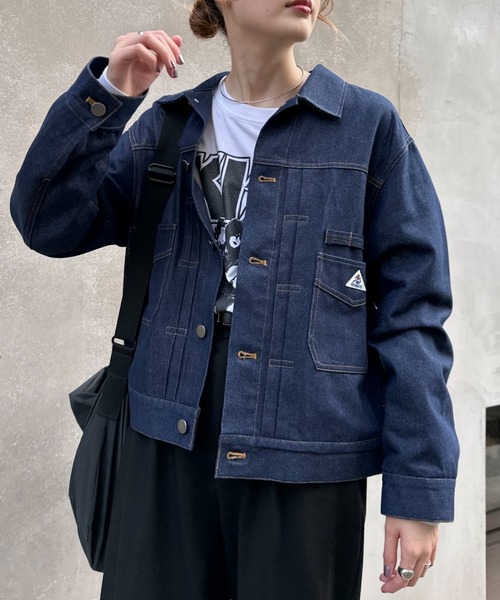 「GEVACO」 デニムジャケット MEDIUM ネイビー レディース_画像7