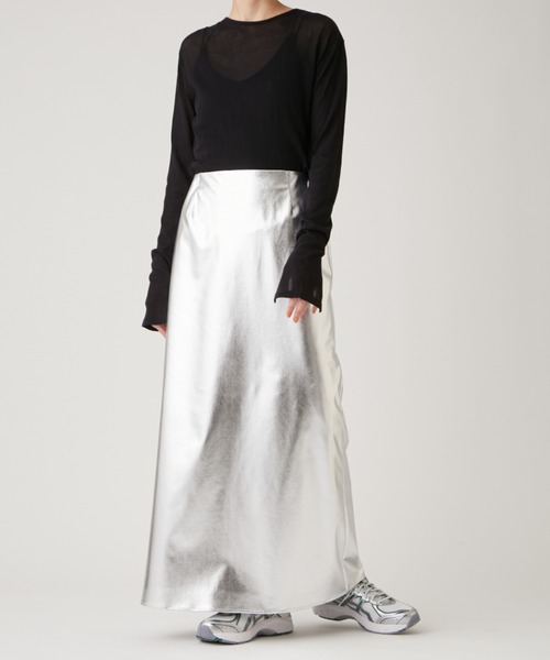 「emmi」 スカート 0 シルバー レディース_画像2