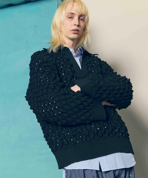 「MAISON SPECIAL」 長袖ニット 1 ブラック メンズ