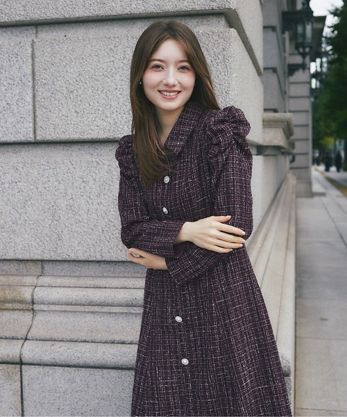 「tocco closet」 長袖ワンピース M ピンク系その他 レディース_画像3