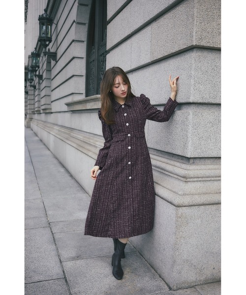 「tocco closet」 長袖ワンピース M ピンク系その他 レディース_画像4