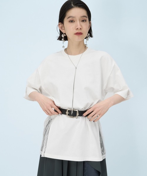 HARE（ハレ） tシャツ 半袖 レースキリカエBIGTシャツ(HARE