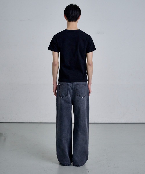 ワイドパンツ ジーンズ STUDS DENIM / スタッズデニム メンズ