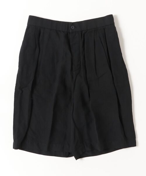 パンツ 「ATON」COTTON LINEN VOILE TWO TUCKED EASY SHORTS メンズの画像