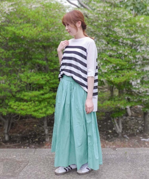 Bleu Bleuet（ブルーブルーエ） ロング スカート コットンボイル