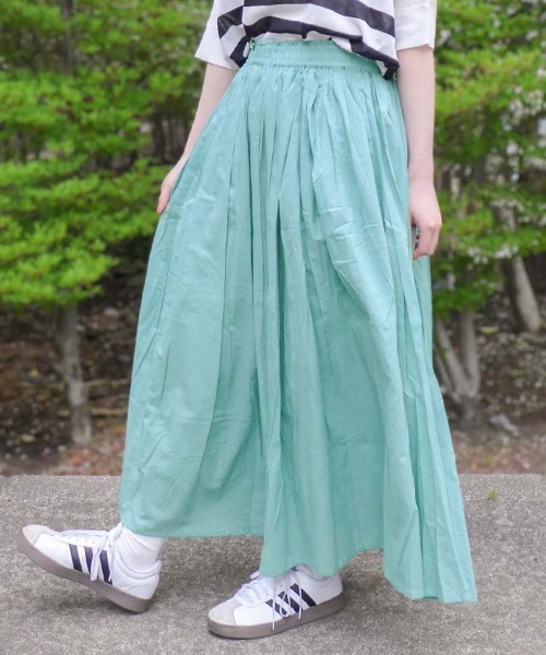 Bleu Bleuet（ブルーブルーエ） ロング スカート コットンボイル