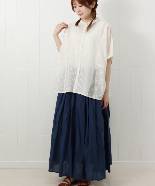 Bleu Bleuet（ブルーブルーエ） ロング スカート コットンボイル