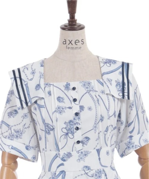 axes femme（アクシーズ ファム） ワンピース 半袖 セーラーカラー