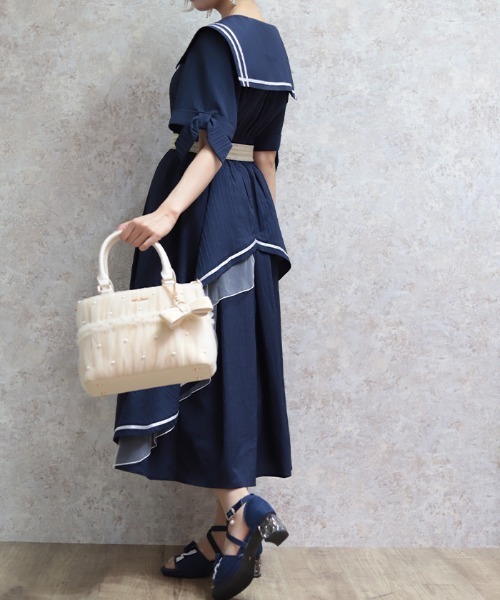 axes femme（アクシーズ ファム） ワンピース 半袖 セーラーカラー