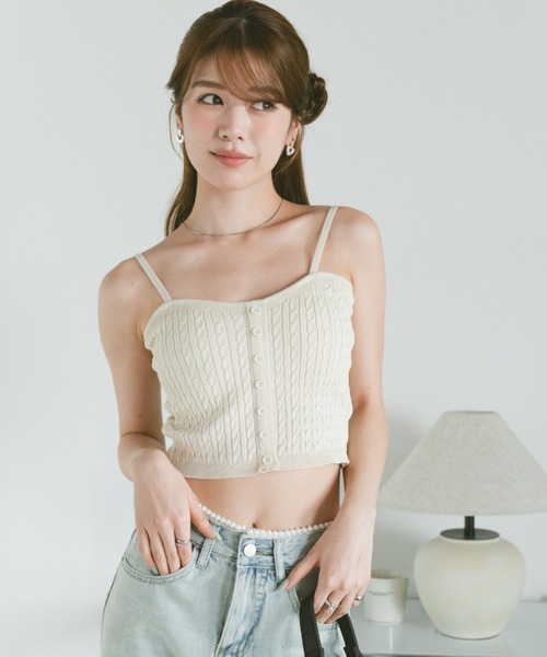 VANNIE U（ヴァニーユー） カップ付き キャミソール カップ付ケーブル