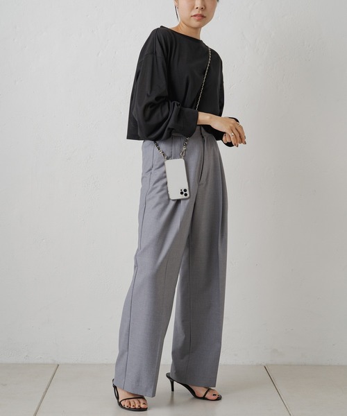 「LOUNGEDRESS」 「earthy」長袖カットソー FREE ブラック レディース_画像5
