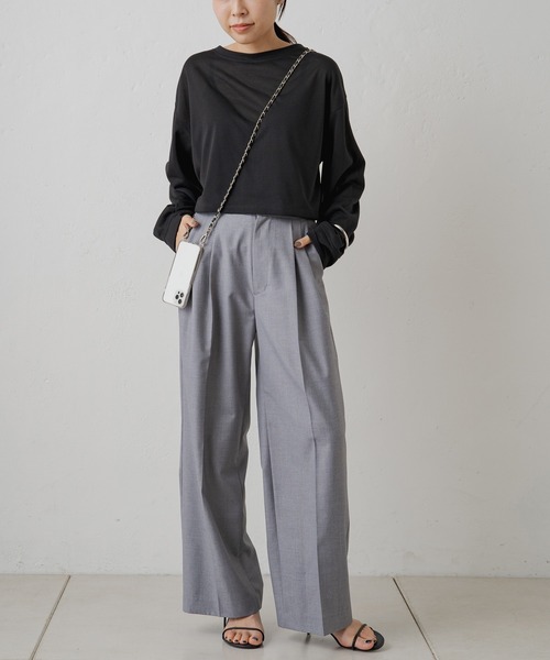 「LOUNGEDRESS」 「earthy」長袖カットソー FREE ブラック レディース_画像8