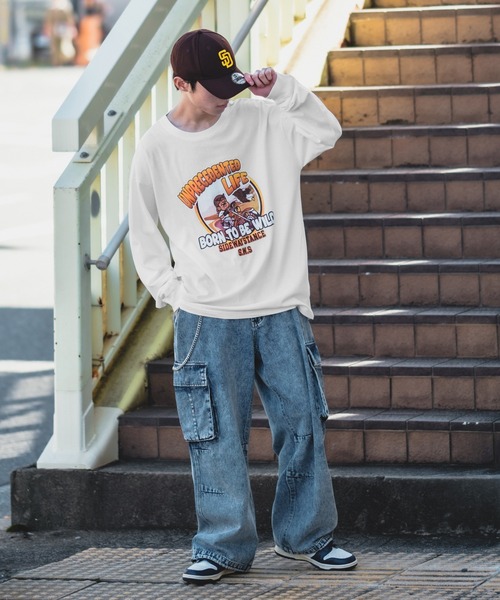 「SIDEWAY STANCE」 長袖Tシャツ LARGE グレー メンズ_画像7