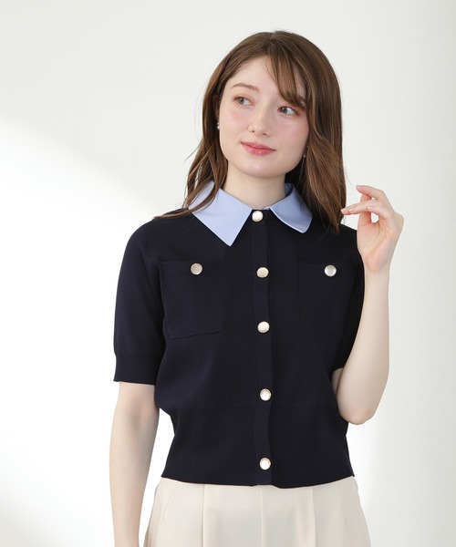 「ASTORIA ODIER」 ニットカーディガン MEDIUM ネイビー レディース_画像2